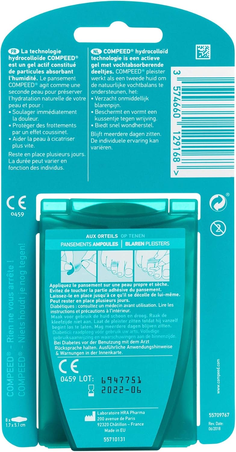 Compeed Toes Blisters Bandages - 8 Count for Instant Relief - Image 2